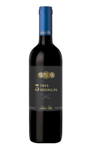 Санта Рита Мерло 3 Трес Медальяс 2015 0.75 л фото вино Santa Rita Merlot 3 Tres Medallas 2015 0,75 л