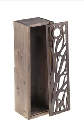 Пенал на 1 бут. с резной крышкой Серый фото Wooden Box Gray