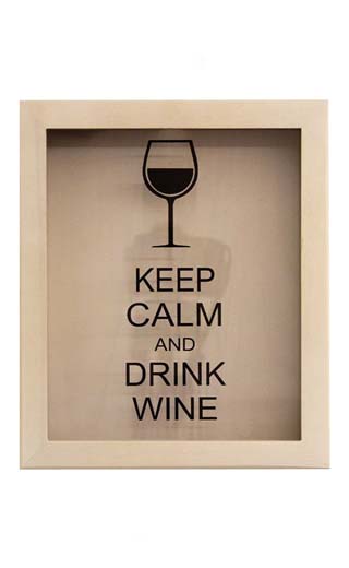 Копилка для винных пробок Keep Calm And Drink Wine Беленый Дуб Маленькая