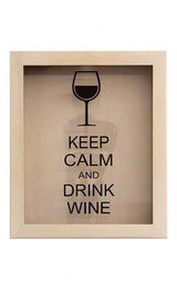 Копилка для винных пробок Keep Calm And Drink Wine Беленый Дуб Маленькая