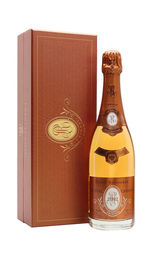 Шампанское Louis Roederer Cristal Rose 2002 цена 0,75 л в коробке