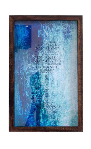 Копилка для винных пробок Сорта вин Венге Узоры Голубая Большая