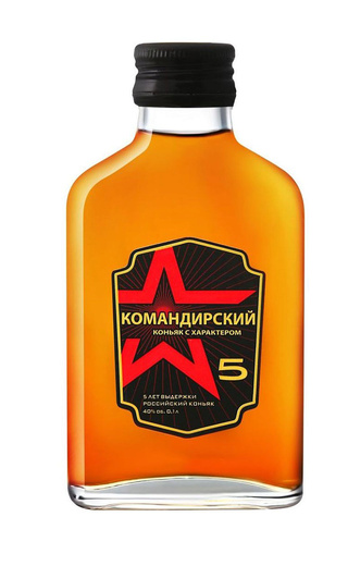 Командирский 5-летний 0.1 л фото коньяк Komandirskiy 5 Years Old 0,1 л