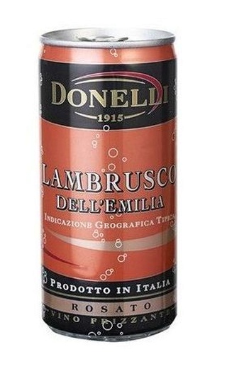 Донелли Ламбруско дель Эмилия Розовое Полусладкое 0.2 л фото игристое вино Donelli Lambrusco dell'Emilia Amabile Rosato 0,2 л