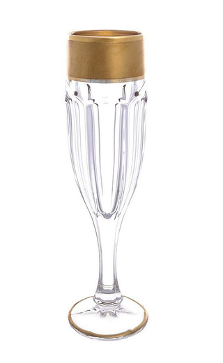 Кристалит Богемия Сафари Мэтт Голд Фужер 0.15 л фото Crystalite Bohemia Safari Matt Gold Flute 6 шт. 0,15 л