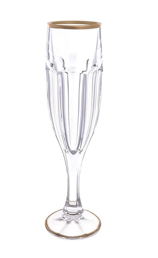 Кристалит Богемия Сафари Голд Фужер 0.15 л фото Crystalite Bohemia Safari Gold Flute 6 шт. 0,15 л